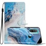 For Motorola Moto E20 /E30 /E40 Colored Drawing Leather Phone Case(Blue Marble)