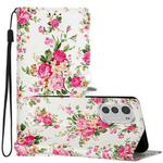 For Motorola Moto E32 Colored Drawing Leather Phone Case(Peonies)