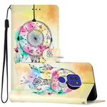 For Motorola Moto G9 / G9 Play Colored Drawing Leather Phone Case(Dream Catcher)