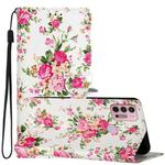 For Motorola Moto G10 / G30 Colored Drawing Leather Phone Case(Peonies)