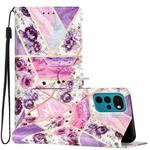 For Motorola Moto G22 Colored Drawing Leather Phone Case(Purple Marble)