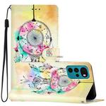 For Motorola Moto G22 Colored Drawing Leather Phone Case(Dream Catcher)