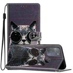 For Motorola Moto G50 Colored Drawing Leather Phone Case(Sunglasses Cat)