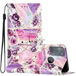 For Motorola Moto G50 Colored Drawing Leather Phone Case(Purple Marble)