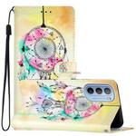 For Motorola Moto G52 Colored Drawing Leather Phone Case(Dream Catcher)