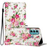 For Motorola Moto G60 Colored Drawing Leather Phone Case(Peonies)