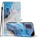 For Motorola Moto G73 Colored Drawing Leather Phone Case(Blue Marble)