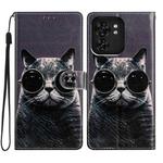 For Motorola Edge 40 Colored Drawing Leather Phone Case(Sunglasses Cat)