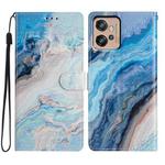 For Motorola Moto G32 Colored Drawing Leather Phone Case(Blue Marble)