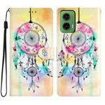 For Motorola Moto G35 Colored Drawing Leather Phone Case(Dream Catcher)