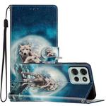 For Motorola Moto G75 5G Colored Drawing Leather Phone Case(Twin Wolves)