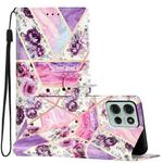 For Motorola Moto G75 5G Colored Drawing Leather Phone Case(Purple Marble)