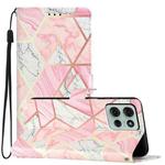 For Motorola Moto G75 5G Colored Drawing Leather Phone Case(Pink Marble)