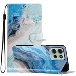 For Motorola Moto G75 5G Colored Drawing Leather Phone Case(Blue Marble)