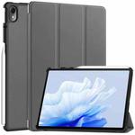 For Huawei Matepad Air Custer Pure Color 3-Fold Holder Smart Leather Tablet Case(Grey)