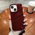 For iPhone 14 Plus Solid Color Wave Texture TPU Phone Case(Wine Red)