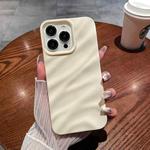 For iPhone 14 Pro Solid Color Wave Texture TPU Phone Case(Beige)