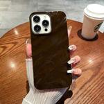For iPhone 14 Pro Solid Color Wave Texture TPU Phone Case(Chocolate)