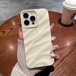 For iPhone 14 Pro Max Solid Color Wave Texture TPU Phone Case(Beige)