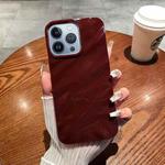 For iPhone 13 Pro Max Solid Color Wave Texture TPU Phone Case(Wine Red)