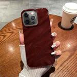 For iPhone 12 Pro Max Solid Color Wave Texture TPU Phone Case(Wine Red)