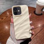 For iPhone 12 / 12 Pro Solid Color Wave Texture TPU Phone Case(Beige)