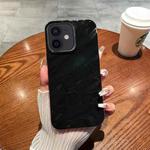 For iPhone 12 / 12 Pro Solid Color Wave Texture TPU Phone Case(Black)