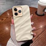 For iPhone 11 Pro Max Solid Color Wave Texture TPU Phone Case(Beige)