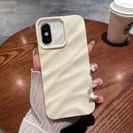 For iPhone X / XS Solid Color Wave Texture TPU Phone Case(Beige)