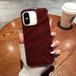 For iPhone X / XS Solid Color Wave Texture TPU Phone Case(Wine Red)