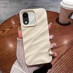 For iPhone XR Solid Color Wave Texture TPU Phone Case(Beige)