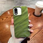 For iPhone XR Solid Color Wave Texture TPU Phone Case(Green)