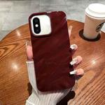 For iPhone XS Max Solid Color Wave Texture TPU Phone Case(Wine Red)