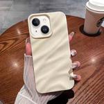 For iPhone 15 Solid Color Wave Texture TPU Phone Case(Beige)