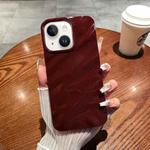 For iPhone 15 Solid Color Wave Texture TPU Phone Case(Wine Red)