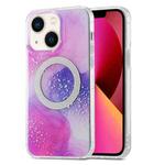 For iPhone 13 Dual-side IMD Marble Magsafe Phone Case(Smudged Purple)