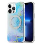 For iPhone 13 Pro Dual-side IMD Marble Magsafe Phone Case(Dark Blue)