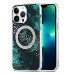 For iPhone 13 Pro Max Dual-side IMD Marble Magsafe Phone Case(Dark Green)