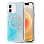 For iPhone 12 Dual-side IMD Marble Magsafe Phone Case(Sky Blue)