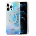 For iPhone 12 Pro Max Dual-side IMD Marble Magsafe Phone Case(Dark Blue)