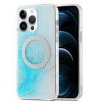 For iPhone 12 Pro Max Dual-side IMD Marble Magsafe Phone Case(Sky Blue)