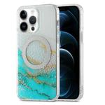 For iPhone 12 Pro Max Dual-side IMD Marble Magsafe Phone Case(White Green)