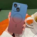 For iPhone 14 Plus Four-Corner Shockproof Gradient TPU Phone Case(Blue Coffee)