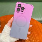 For iPhone 14 Pro Four-Corner Shockproof Gradient TPU Phone Case(Purple Grey)