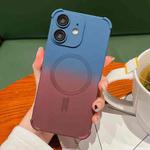 For iPhone 12 Four-Corner Shockproof Gradient TPU Phone Case(Blue Coffee)