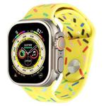 Rainbow Raindrops Silicone Watch Band For Apple Watch Ultra 49mm(Yellow)