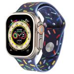 Rainbow Raindrops Silicone Watch Band For Apple Watch Ultra 49mm(Midnight)