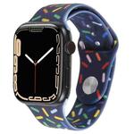 Rainbow Raindrops Silicone Watch Band For Apple Watch 8 41mm(Midnight)