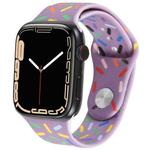 Rainbow Raindrops Silicone Watch Band For Apple Watch 7 45mm(Light Purple)