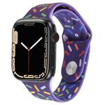 Rainbow Raindrops Silicone Watch Band For Apple Watch 6 40mm(Dark Purple)